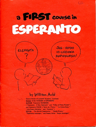 Book cover: A First Course in Esperanto by William Auld